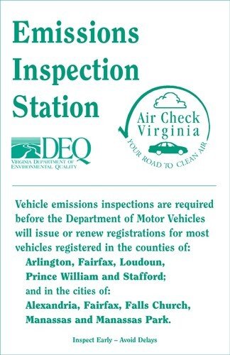 Virginia Emissions Inspection poster